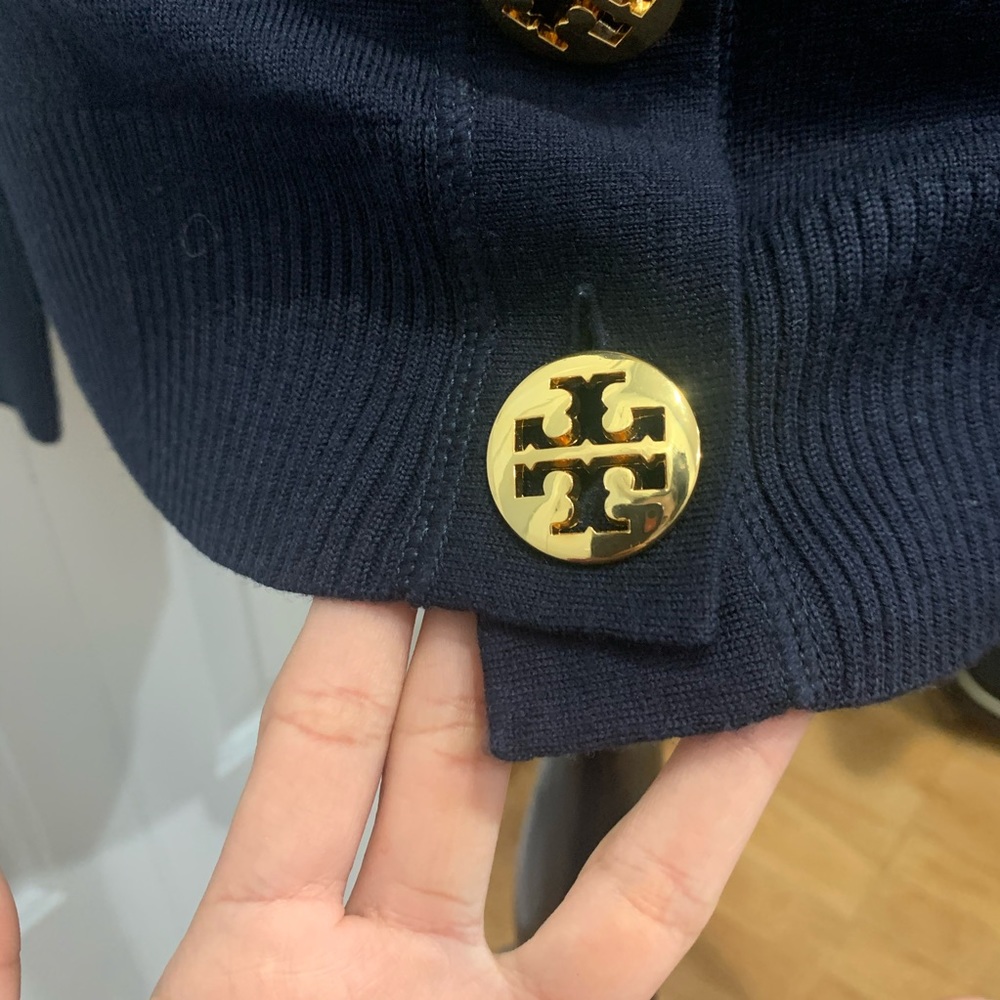 Tory Burch Simone Navy Blue Cardigan XS - Picture 6 of 11